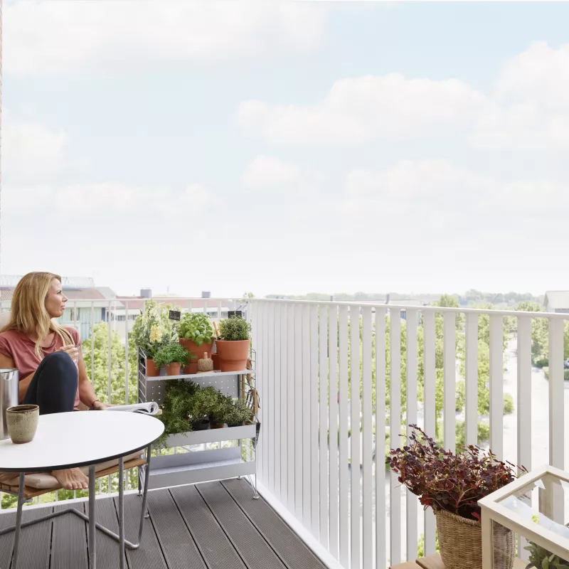 Balcony or terrace in all apartments