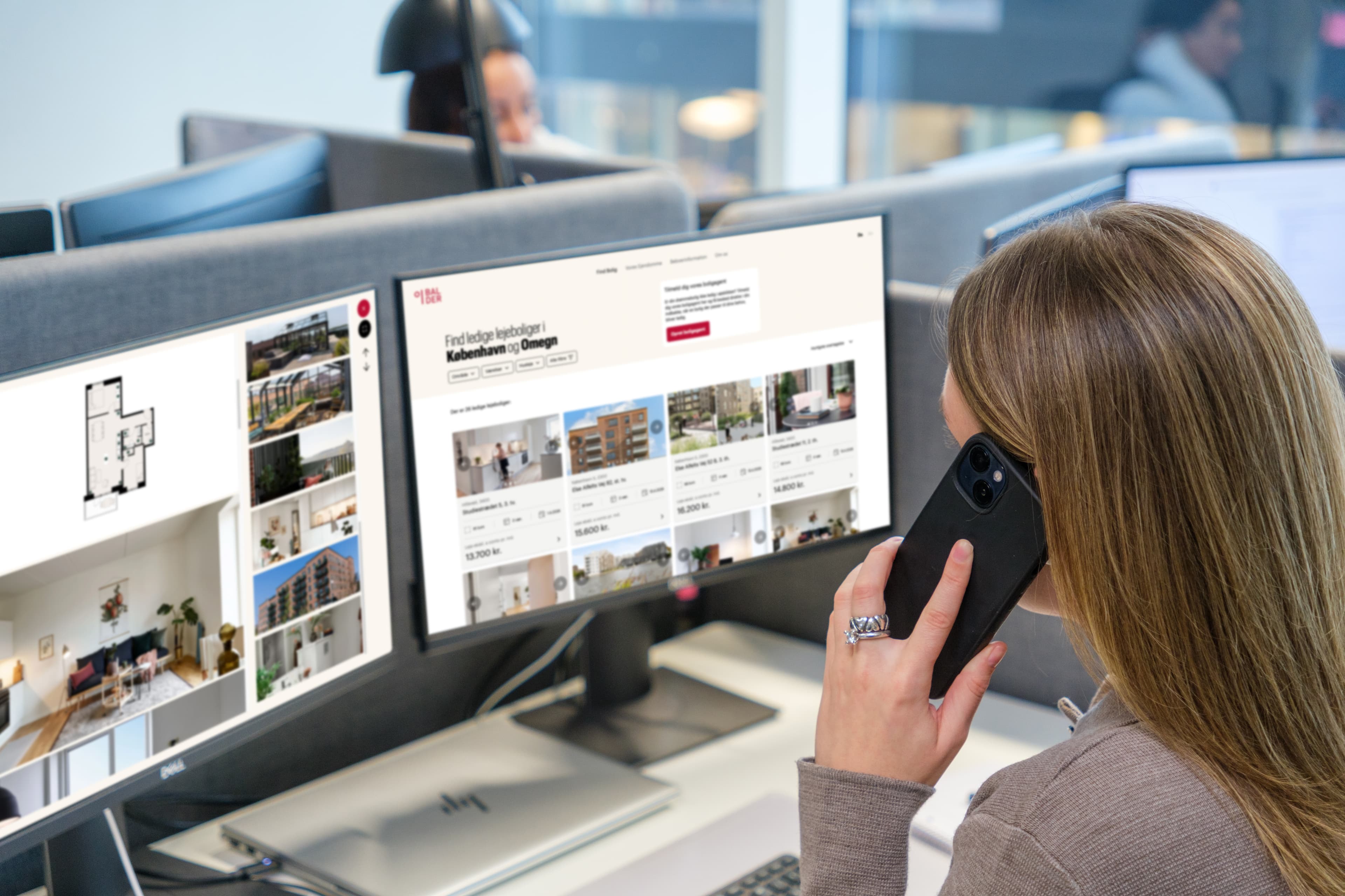 Balder customer service representative speaking on the phone