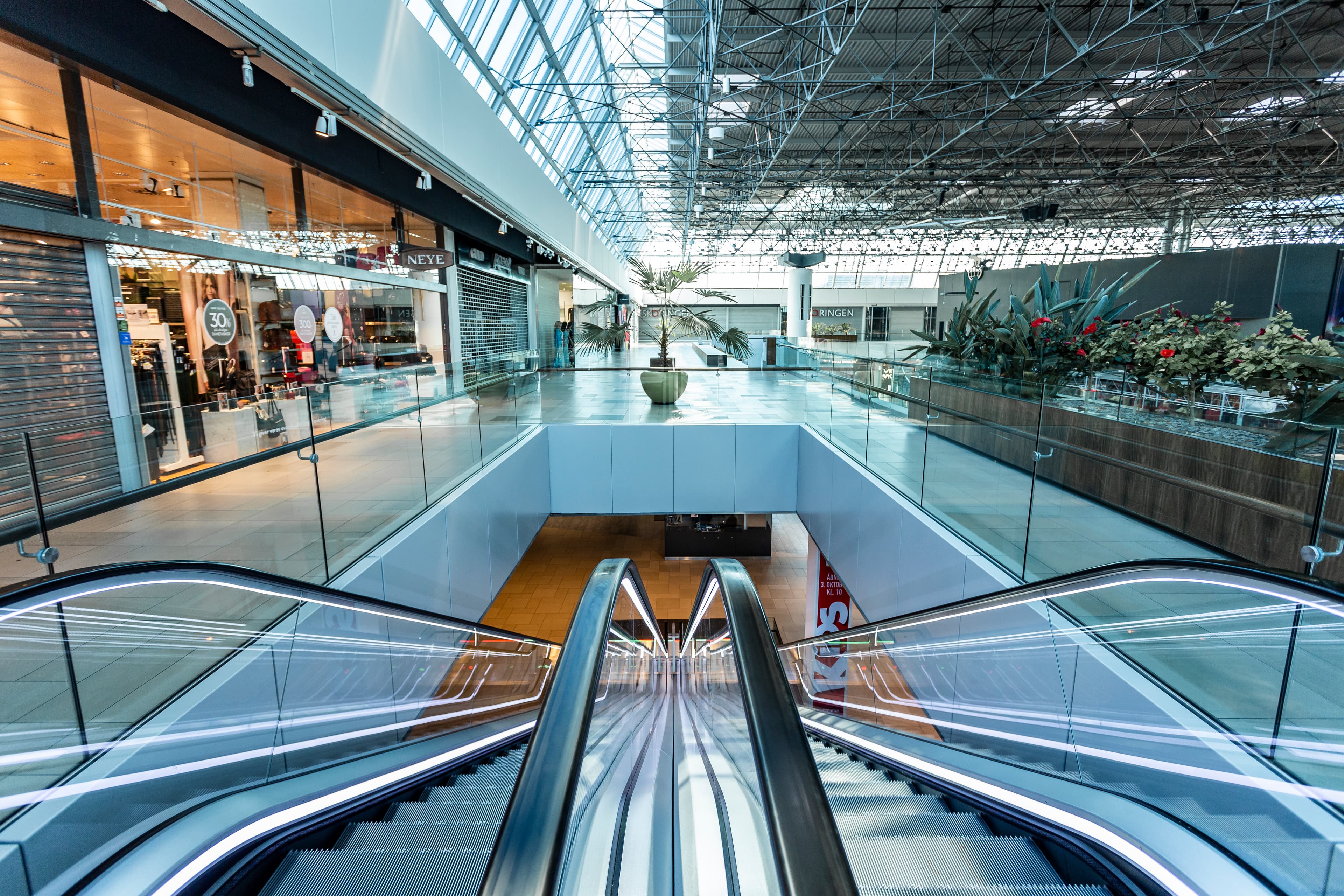 Escalator in the City2 shopping centre in Høje Taastrup