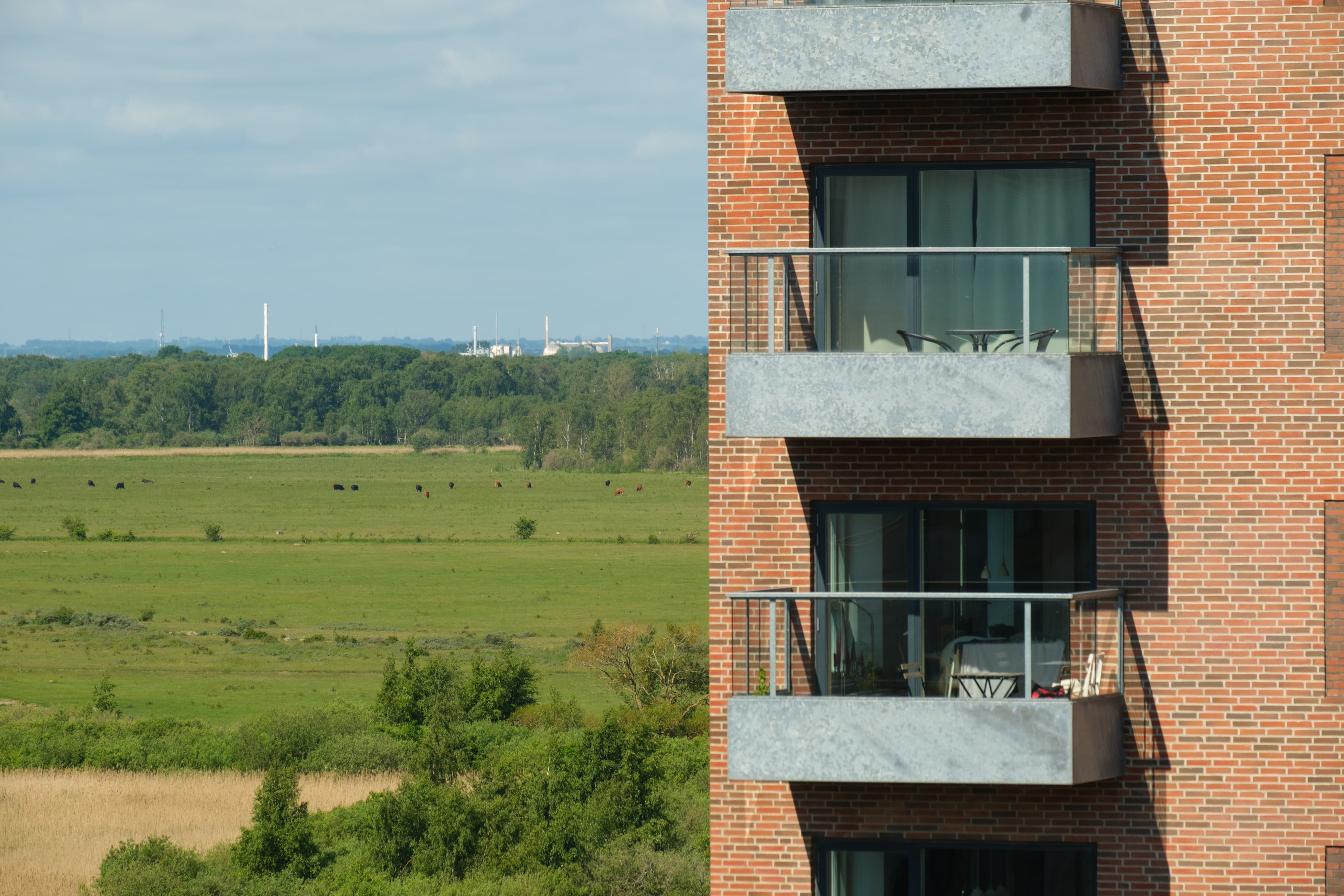 Elsehus – Detailed View of the Balcony and the View over Kalvebod Fælled