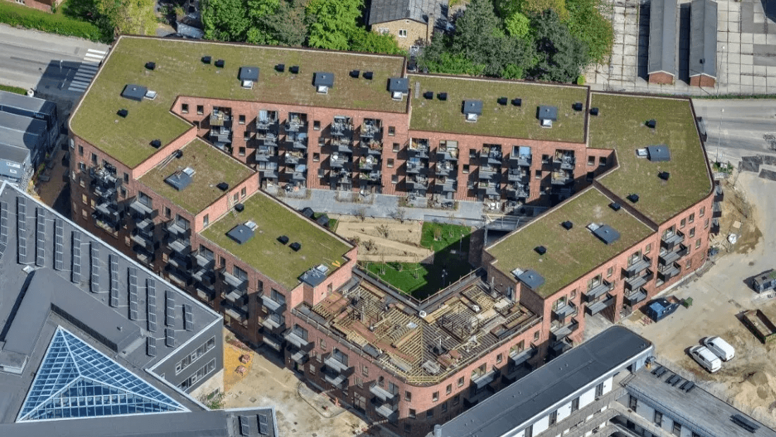 The Carlsbakken property in Hillerød seen from above.